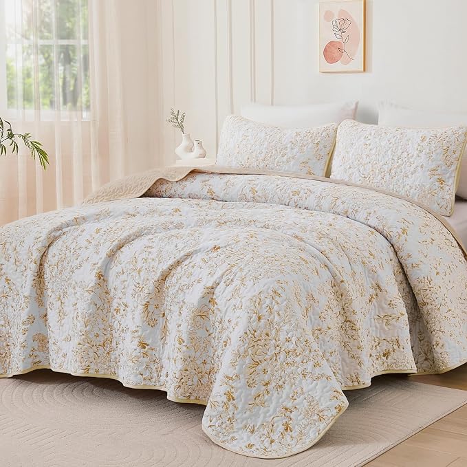 WONGS BEDDING Quilt King Size, Botanical Quilt - Image 8