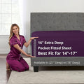 Queen Size Deep Pocket Fitted Sheet Real 16' Fit Perfectly 14'18' Mattress & by DeaLuxeBedding