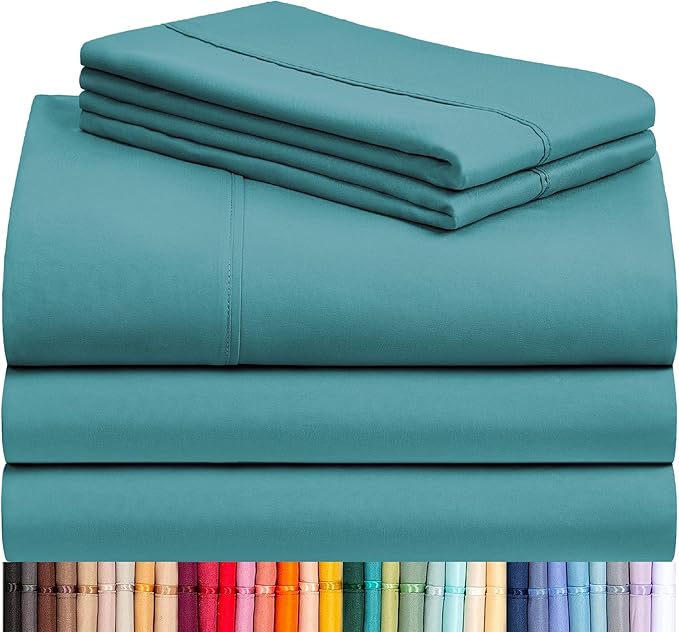 LuxClub 5 PC Split King Sheet Set, Breathable Luxury Bed Sheets, Deep Pockets by LuxClub