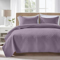 FLYMME Quilts Queen Size, Lightweight Grayish Purple Bedspreads, Basket Weave by FLYMME