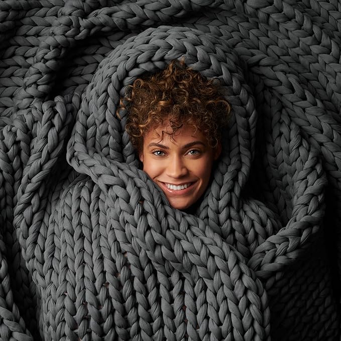 Bearaby Cotton Hand-Knit Weighted Blankets by Bearaby