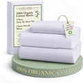 LANE LINEN 100% Organic Cotton Twin XL Sheets Set 3-Piece Pure Percale by LaneLinen