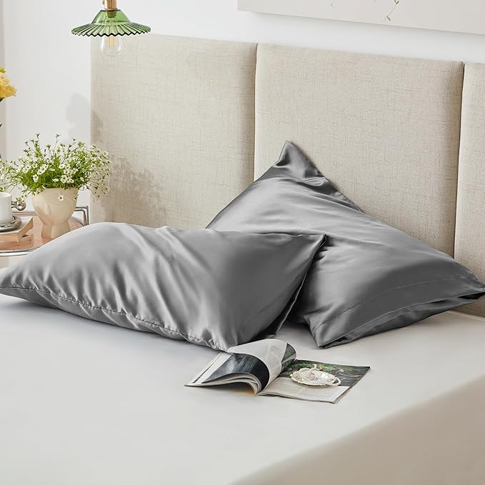 Love's cabin Satin Pillowcase Set of 2 King Size 20x36, Cooling Pillow Covers - Image 5