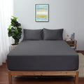 Twin Size Fitted Sheet Only Dark Grey, 100% Egyptian Cotton 600 Thread Count by ShunjieHome