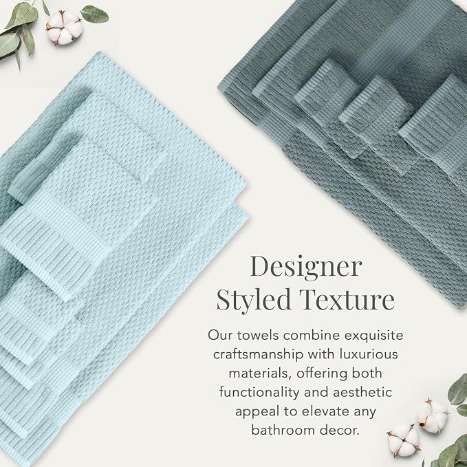 NY Loft 100% Cotton Hand Towel 6 Pack Hand Towel Set | Super Soft & Absorbent - Image 5