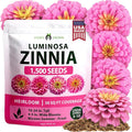 HOME GROWN Pink Zinnia Seeds – 1500 Luminosa Zinnias, Fast Blooming, Heat by HOMEGROWN