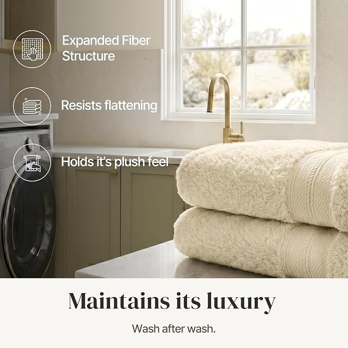Modern Threads - Spun Loft 6-Piece 100% Combed Cotton Towel Set - Bath Towels - Image 6