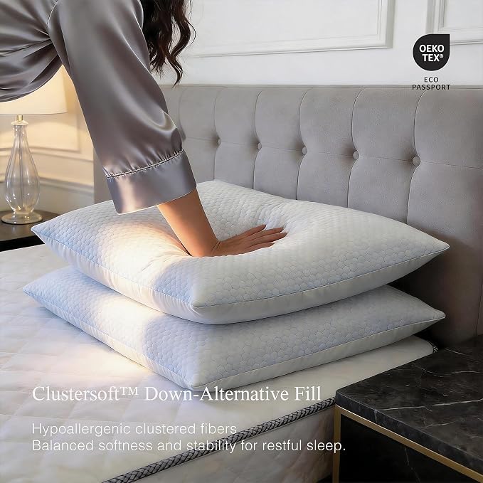 Blue Ridge Home Fashions Luxury Hotel Quality Cooling Pillows King Size Set of 2 - Image 4