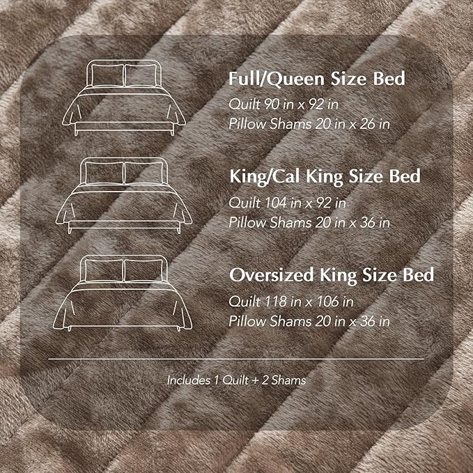 EVERGRACE Velvet Quilt Set California King 118'' x 106'', Luxurious Soft - Image 8