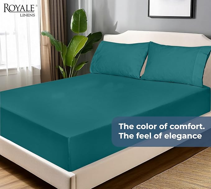 Royale Linens 100% Organic Cotton Fitted Sheet - Image 9