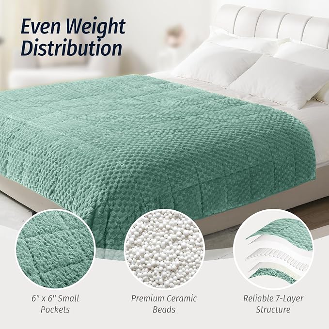 Wemore Fleece Weighted Blanket for Adults, Dual Sided Cozy Soft Sherpa Heavy - Image 5