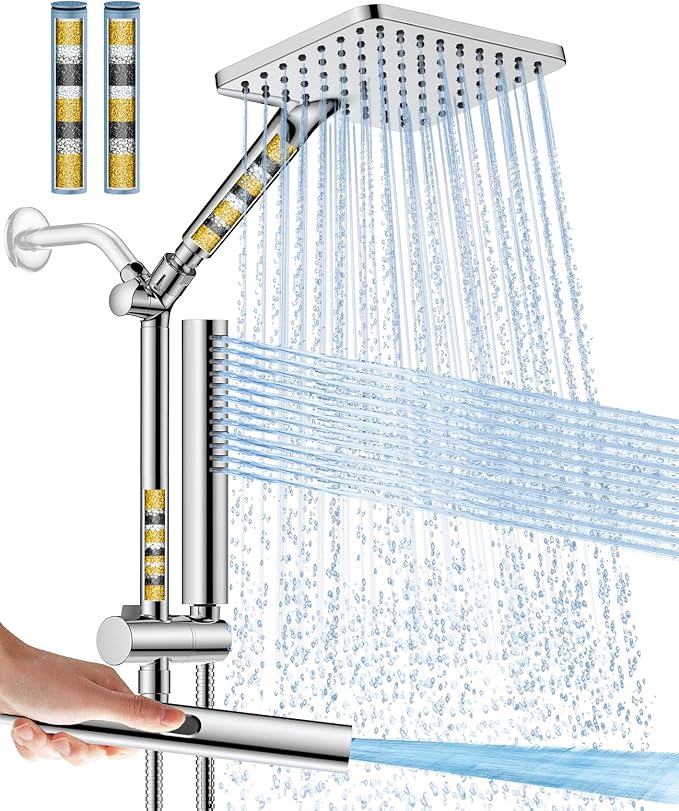 Filtered Shower Head with Handheld Spray Combo High Pressure Rain Shower Head - Image 9
