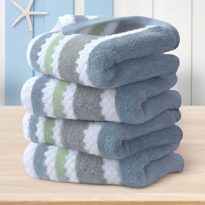 Waffle Hand Towels, Durable Striped Hand Towel by VOOVAMOVAS