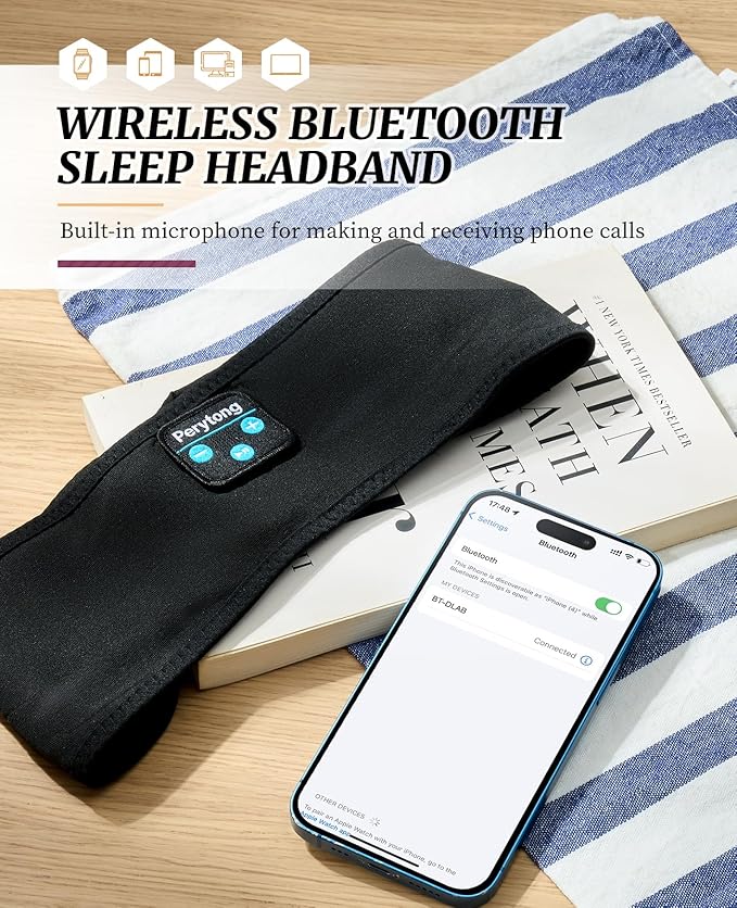 Perytong Sleep Headphones Wireless, Air Travel, Meditation - Image 8