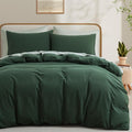 LOVQUE Forest Green Duvet Cover Full Size, 100% Washed Cotton Linen Like by LOVQUE