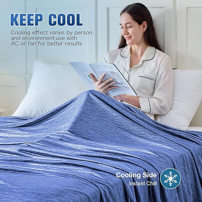 KMUSET Cooling Blanket Queen Size, Double Sided Summer Cooling Blankets - Image 5