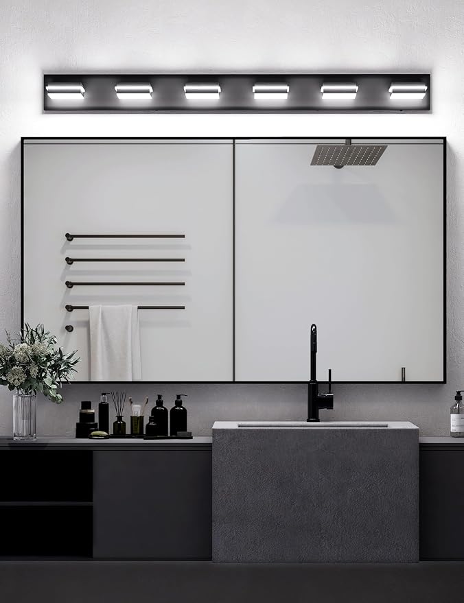 VOLISUN Modern Bathroom Vanity Light Fixtures, Matte Black LED Bathroom - Image 2