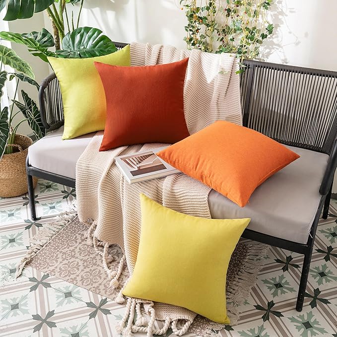 MIULEE Pack of 2 Decorative Outdoor Solid Waterproof Throw Pillow Covers Faux - Image 7