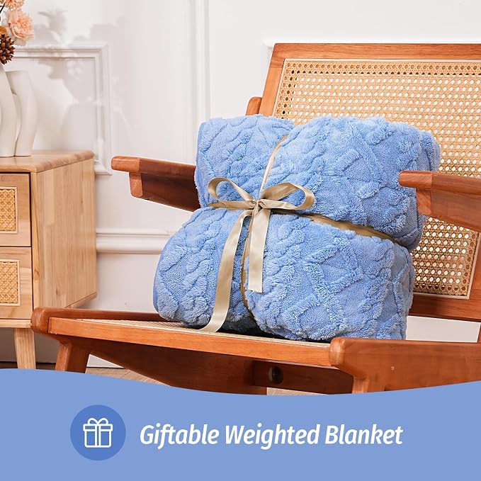 Wemore Weighted Blanket for Adults Queen Size 15 lbs, Dual Sided Soft Fuzzy - Image 6