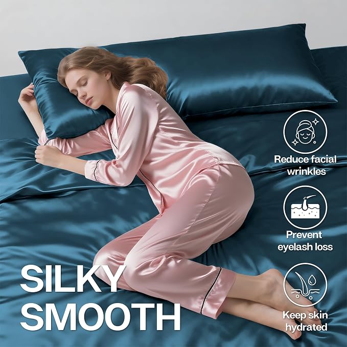 MR&HM Satin Body Pillow Cover, Soft and Breathable Body Pillow Case - Image 4