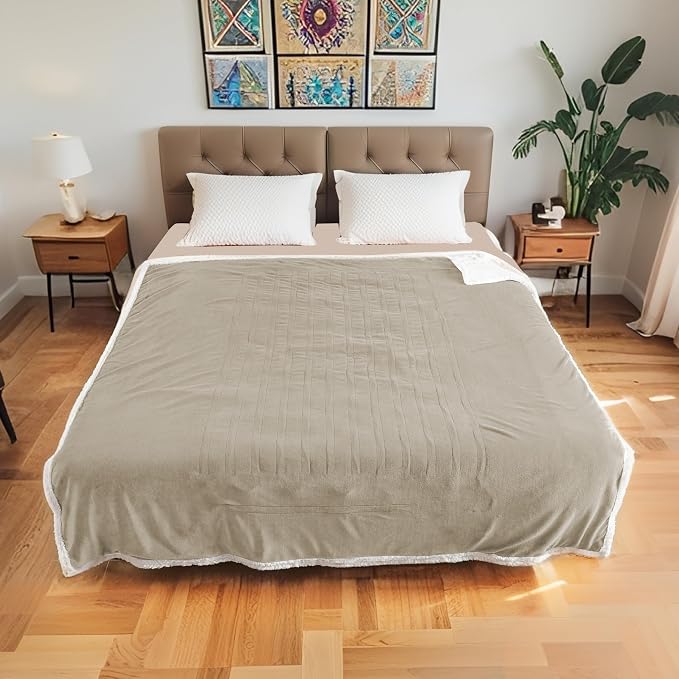 Electric Heated Blanket Full Size 72"x84", Soft Flannel - Image 8
