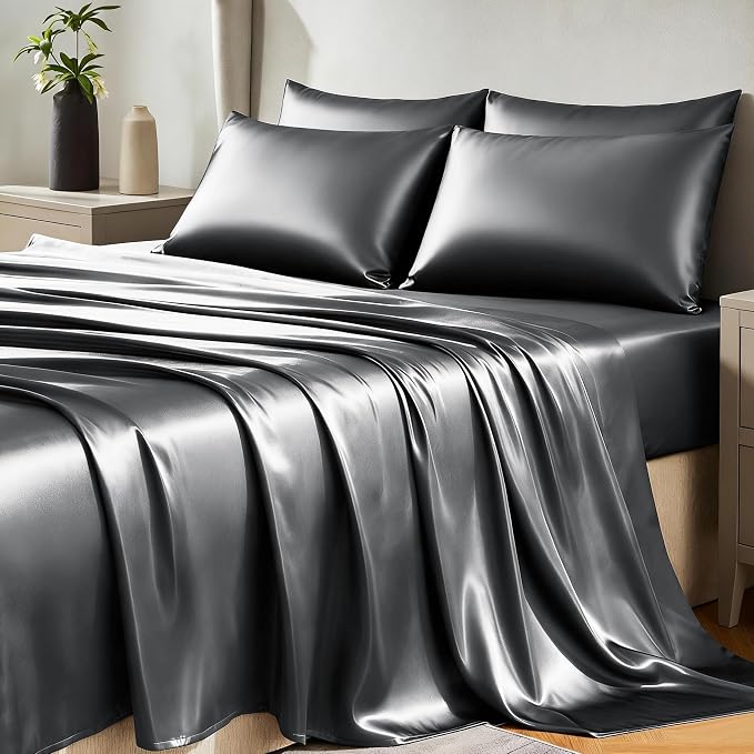 CozyLux Satin Sheets Queen Size Bed Set by CozyLux