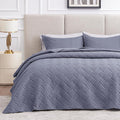 Love's cabin Twin Quilt Bedding Set Bluish Grey Bedspreads by Lovescabin
