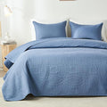 akkialla Twin Quilt Bedding Set, Bluish Grey Ultrasonic Quilt Set, Lightweight by akkialla