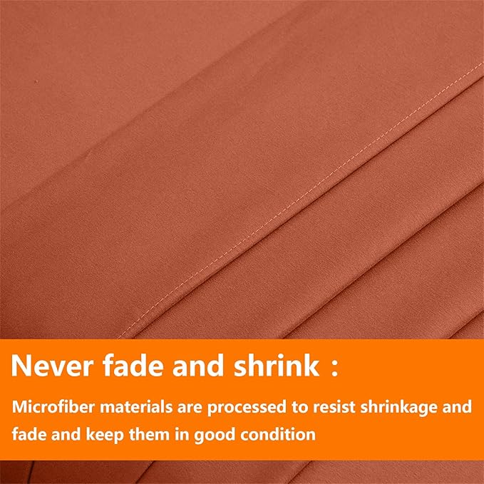 TAIMIT Burnt Orange Twin Size Comforter Set - Image 7