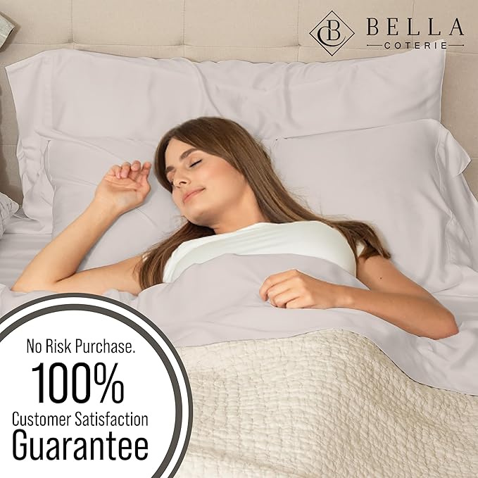 Bella Coterie | Luxury Bamboo Viscose Queen Size Pillowcase Set | 100% - Image 5