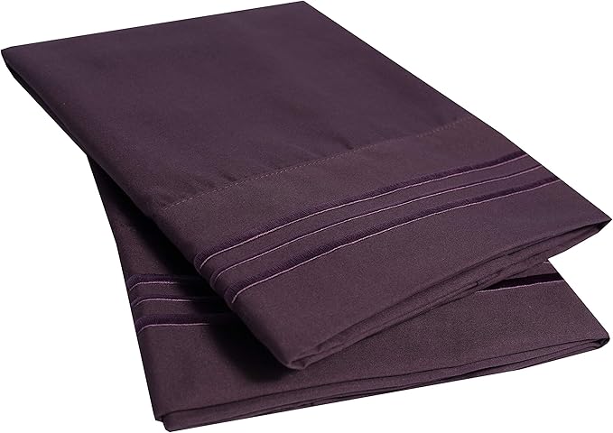 2 Pack Pillow Case Set 1800 Series Fine Brushed Microfiber Pillowcases by SweetHomeCollection