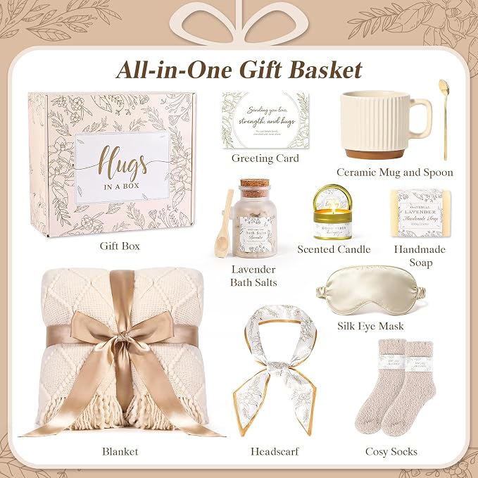 Loscola Birthday Gift Baskets for Women, Get Well Soon Gifts Basket After - Image 2