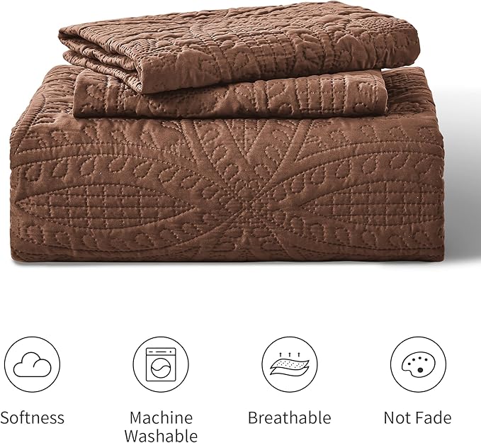 Love's cabin Oversized King Size Quilt Bedding Set Brown Bedspreads - Image 7