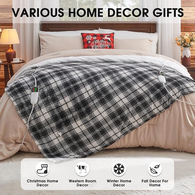 OCTROT Heated Electric Blanket Queen Size, 84X90 Heating Blanket Queen - Image 7