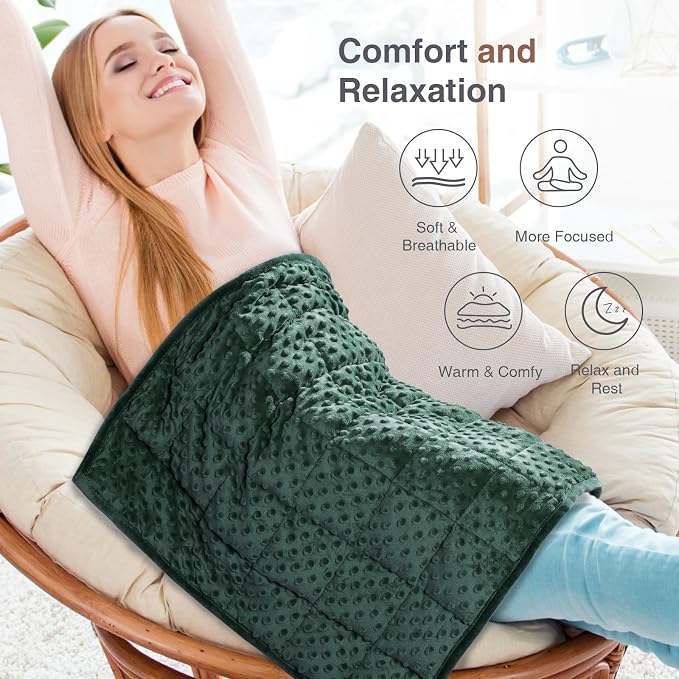 Alomidds Weighted Blanket 7lbs for Adults, Cozy Luxury Breathable Weighted Lap - Image 7