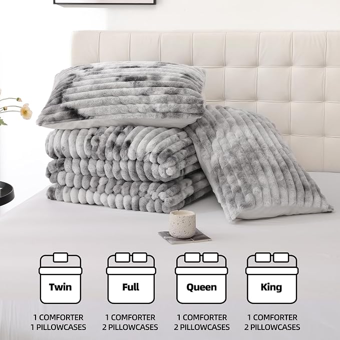 Smoofy Fluffy Queen Size Comforter Set 3 Pieces - Image 7