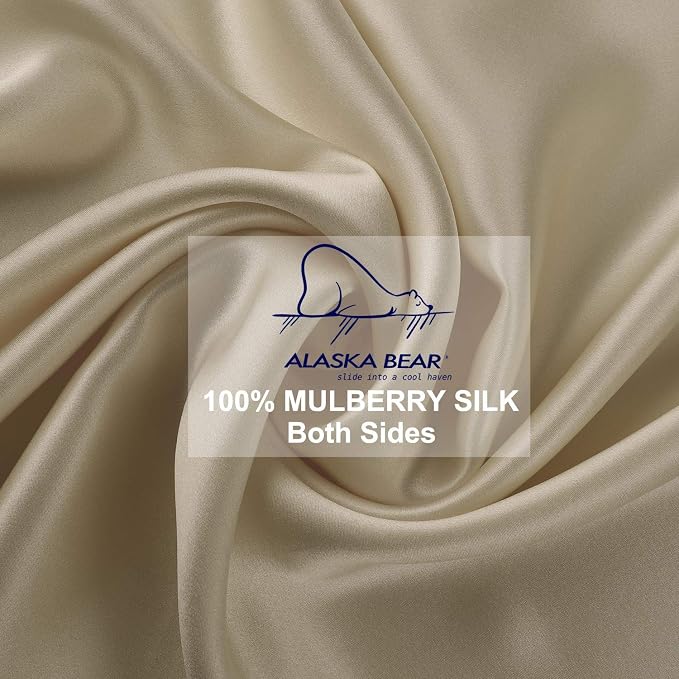 ALASKA BEAR King Size Silk Pillowcase Random Color Silk Scrunchie Gift Set - Image 4