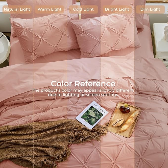 Sasttie Full Size Comforter Set, 7-Piece Bed in a Bag Double, Pintuck Bedding - Image 8