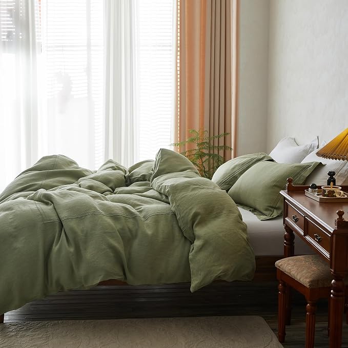Simple&Opulence 100% Washed Linen Duvet Cover Set 78"x86" - Image 2