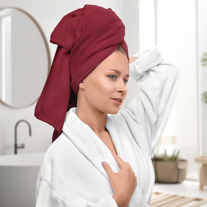 Avalon Towels Red Bath Towels Set of 4 pcs, 100% Cotton Towel Absorbent and - Image 2