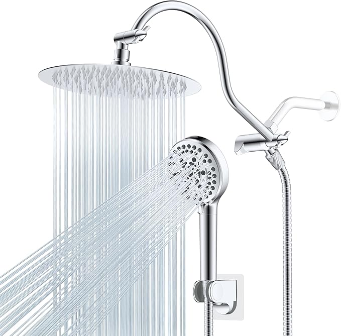 Hibbent All Metal CUPC Certified Shower Head, Handheld Showerhead Combo by Hibbent