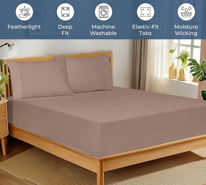 Royale Linens 100% Organic Cotton Fitted Sheet - Image 3