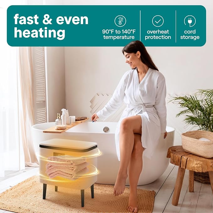 SereneLife Rectangular Towel Warmer Bucket – 20L Large Capacity Hot Towel Warmer - Image 7