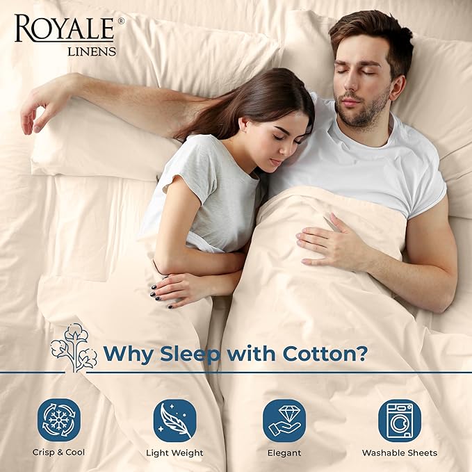 Royale Linens 100% Organic Cotton Full Flat Sheet Only - Image 3