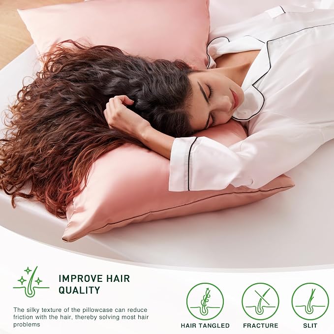Love's cabin Satin Pillowcase Set of 2 Queen Size 20x30, Cooling Pillow Covers - Image 4