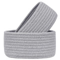 【2 Pack】ABenkle Small Woven Baskets, Tiny Oval Shallow Storage Baskets by ABenkle