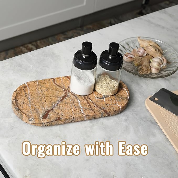 Koville Indian Natural Marble Decorative Tray, Catchall - Image 8