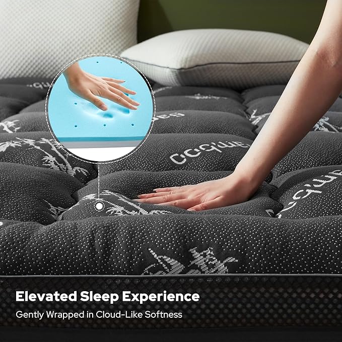 BEDLORE 4 Inch Memory Foam Mattress Topper Full, 2-in-1 Dual Layer Design - Image 4