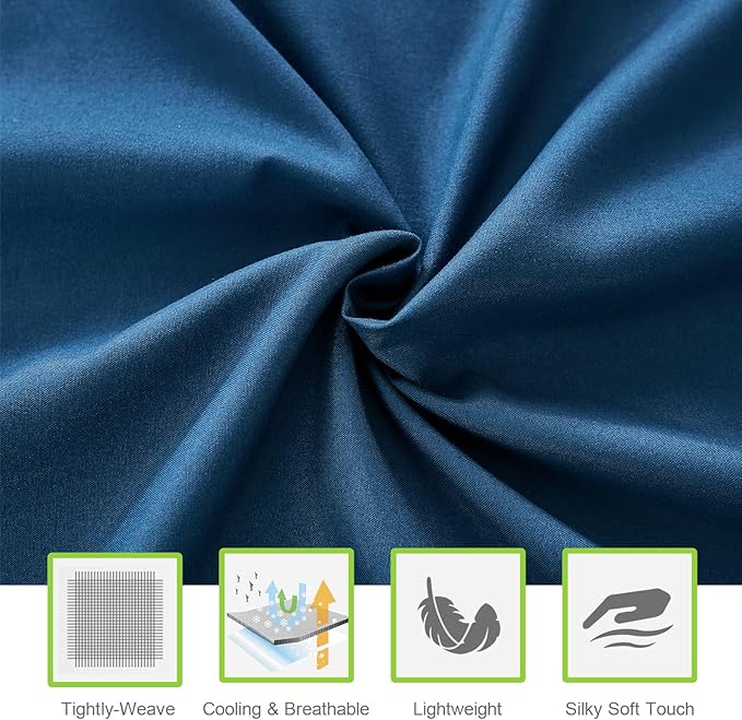ILAVANDE Navy Blue King Sheets Set 6 Piece, Hotel Luxury Super Soft 1800 Series - Image 4