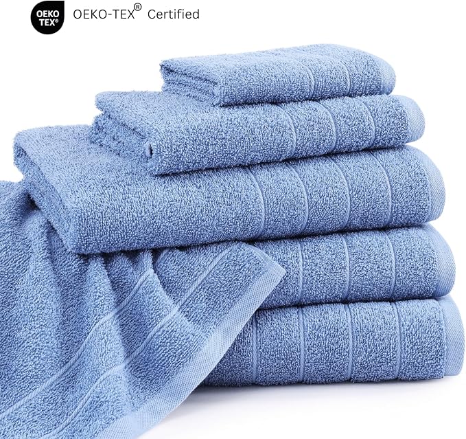 Casa Platino 100% Cotton Bathroom Towels Set – 24 Pc Family Pack – Soft & - Image 3
